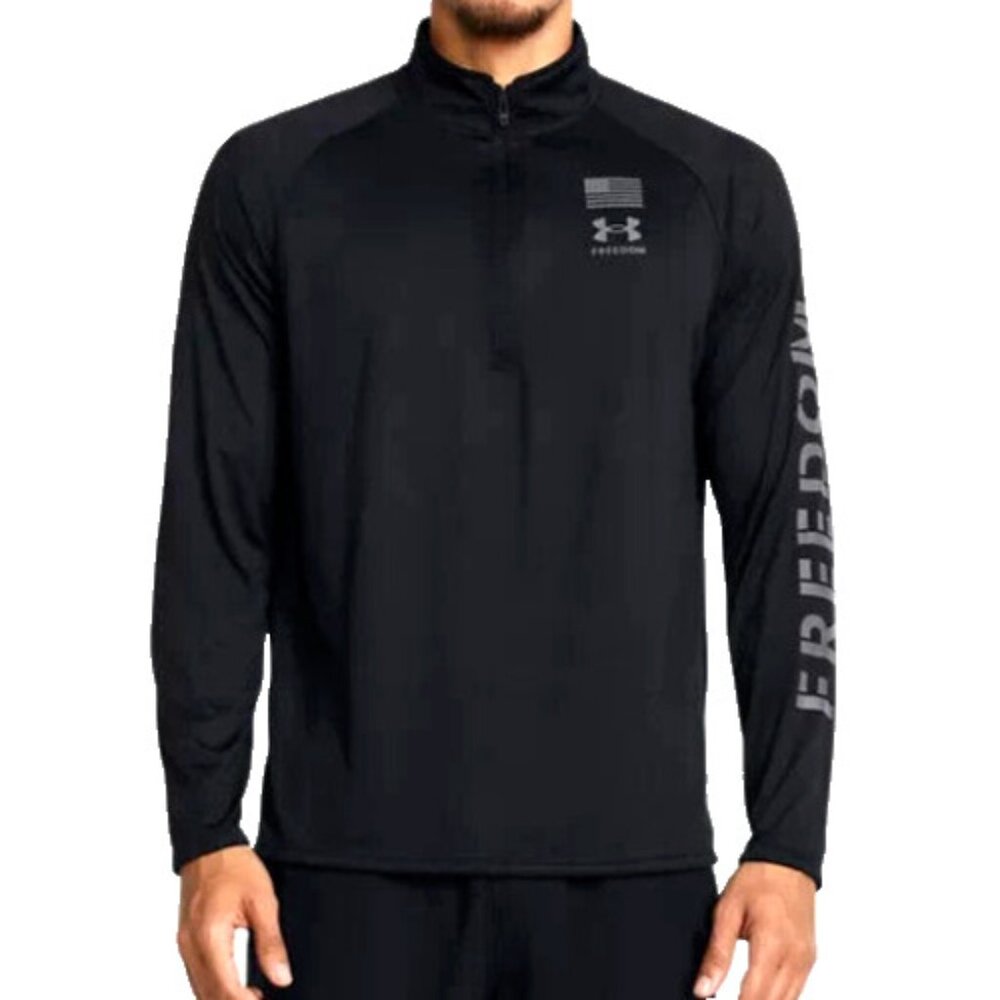 Under Armour 3XL Freedom Tech 1/2 Zip Shirt Men's Lightweight Pullover Chest 52"